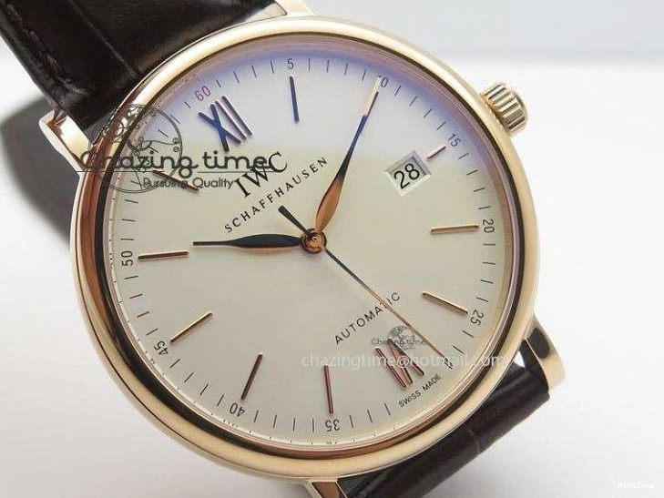 MIROTIME 1223 Modern Portofino SCHAFFHAUSEN RG MKF 1:1 V2 Best Edition White Dial On Brown Leather Strap A 7344